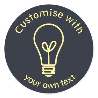 Custom Light Bulb Icon Classic Round Sticker