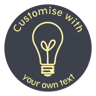 Custom Light Bulb Icon Classic Round Sticker