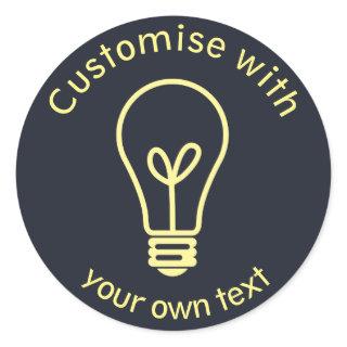 Custom Light Bulb Icon Classic Round Sticker