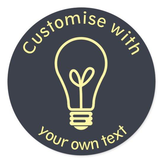 Custom Light Bulb Icon Classic Round Sticker