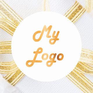 Custom logo image business brand color classic round sticker