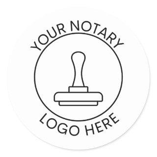 Custom Logo Promotional Notary Business Company   Classic Round Sticker