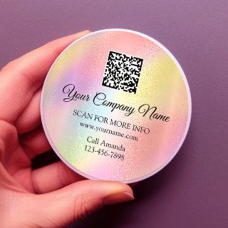 Custom Logo QR Code Promotional Rose Pastels Classic Round Sticker