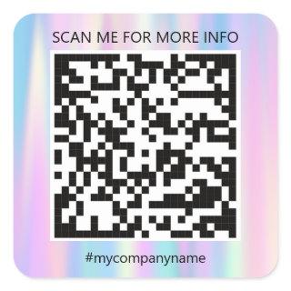 Custom Logo QR Code Scan Me Online Shop Holograph Square Sticker