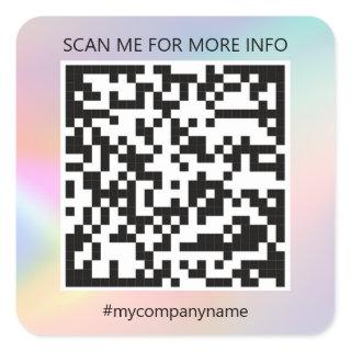 Custom Logo QR Code Scan Me Online Shop Pastel  Square Sticker