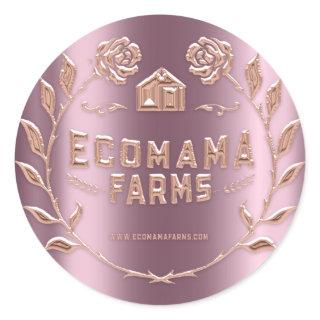 Custom Logo Small Business Tester Sample Rose Classic Round Sticker