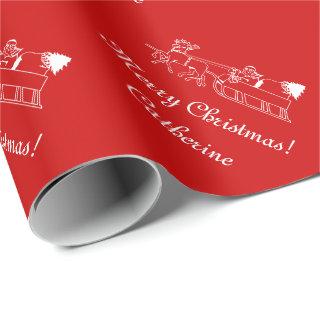 Custom Merry Christmas santa sleigh