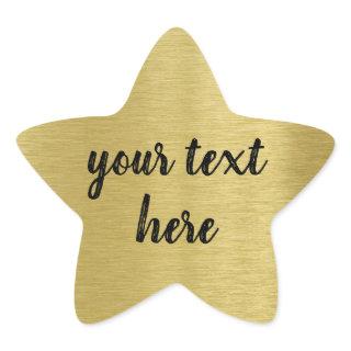 Custom Message Gold Award  Star Sticker