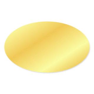 Custom Metallic Look Faux Gold Blank Template Oval Sticker