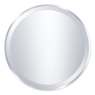 Custom Metallic Silver Look Blank Modern Template Classic Round Sticker