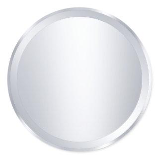 Custom Metallic Silver Look Blank Modern Template Classic Round Sticker