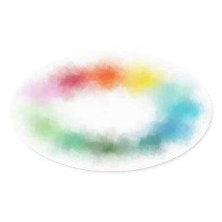 Custom Modern Colorful Abstract Blank Template Oval Sticker