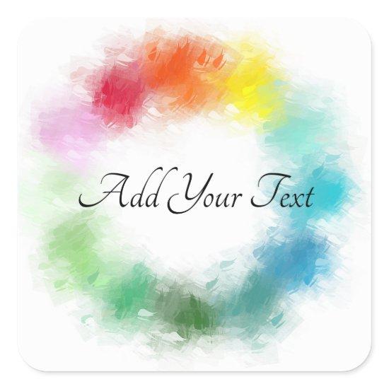 Custom Modern Colorful Template Handwritten Text Square Sticker