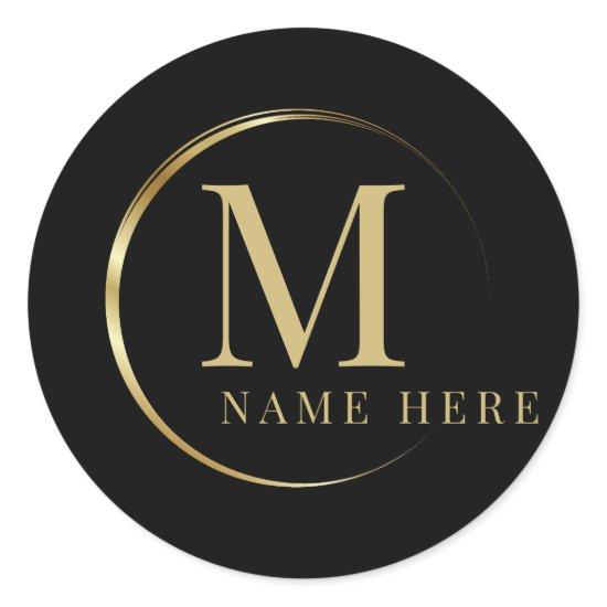 Custom Monogram Initial M Floral Letter Classic Round Sticker