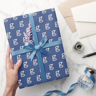 Custom Monogram Initial Retro Typewriter Font Blue
