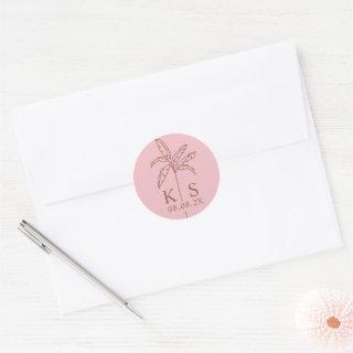 Custom Monogram Save the Date Logo Classic Round   Classic Round Sticker
