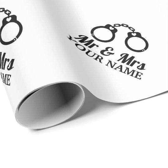 Custom Mr and Mrs handcuffs wedding gift