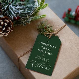 Custom Mrs. Claus Christmas Treat Enchanting Green Gift Tags
