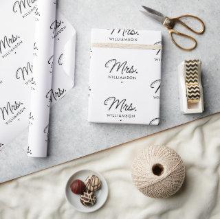 Custom Mrs. Est. Modern Elegant Script Newlywed