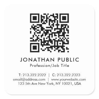Custom Name Address QR Code Add Logo Template Square Sticker