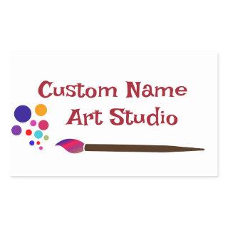 Custom Name Art Studio Artist Painter Rectangular Sticker