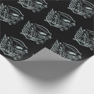 Custom NAME Biker Skull Wings Motorcycle Garage