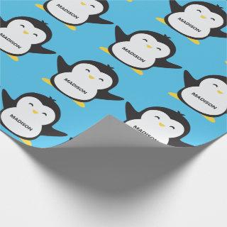 Custom name & color cute penguin