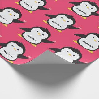 Custom name cute penguin