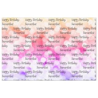 Custom Name Happy Birthday Fun Colorful Bright Tissue Paper