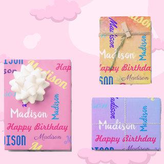 Custom NAME Happy Birthday Girl's Gift  Sheets