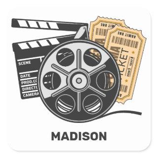 Custom Name Movie Square Sticker