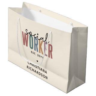 Custom Name Social Worker graduation Gifts Large Gift Bag