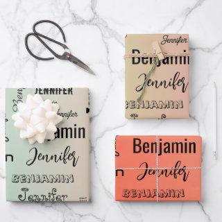 Custom Name Text Abstract Pastel Orange Gradient  Sheets