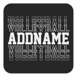 CUSTOM NAME Vanishing Volleyball Logo Team Player  Square Sticker