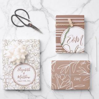Custom Names Mocha Mousse Brown Wedding  Sheets