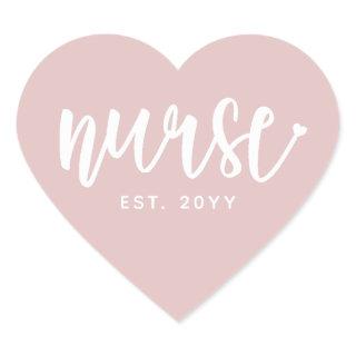 Custom Nurse Est Typography Nurse RN graduation Heart Sticker