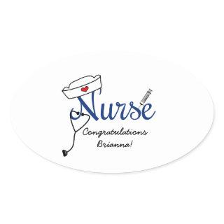 custom Nurse graduation favor stickers NAVY