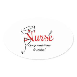 custom Nurse graduation favor stickers RED