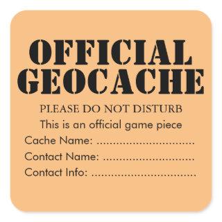 Custom Official Geocache sticker