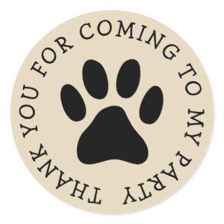 Custom paw print party stickers for pet animal