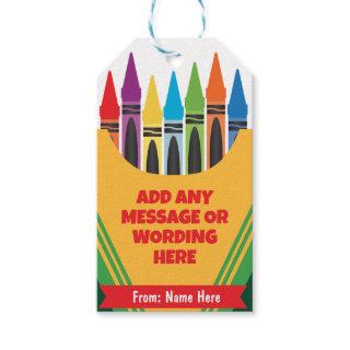 CUSTOM Personalized Colorful playful Crayola Color Gift Tags