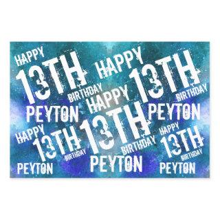 Custom Personalized Galaxy Blue Birthday Party  Sheets