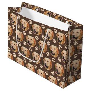 Custom Pet Photo Pattern Dog Large Gift Bag