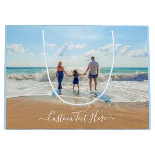 Custom Photo and Text - Unique Your Own Design  Large Gift Bag