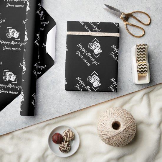 Custom photo camera gift wrapping for photographer