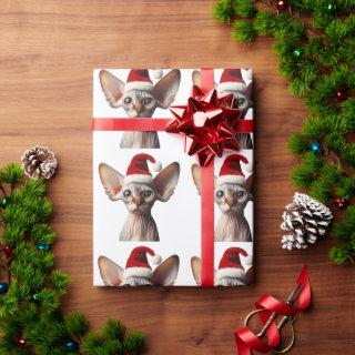 Custom Photo Christmas Elf Sphynx Cat Santa Funny