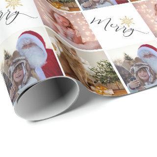 Custom Photo Gold Glitter Snowflake Christmas