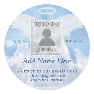 Custom Photo Memorial in Loving Memory Keychain Cl Classic Round Sticker