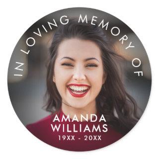 Custom Photo Memorial Keepsakes in Loving Memory Classic Round Sticker