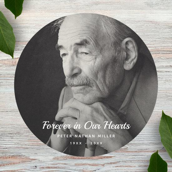 Custom Photo Personalized Memorial funeral death Classic Round Sticker